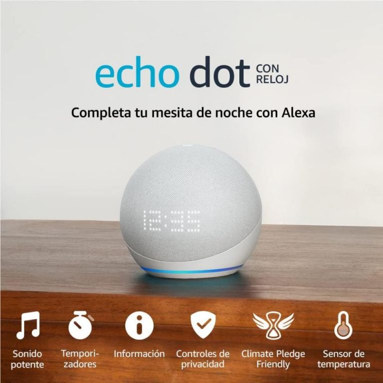 🗣️COMPRÉ  Echo Dot (5.ª generación) ALEXA con Reloj, Clima y Leds🎵  UNBOXING y FUNCIONES 🎵 