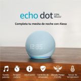 Parlante inteligente Amazon Echo Dot (5.ª generación, modelo de 2022) con reloj y Alexa | Blanco glaciar