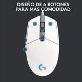 Mouse Logitech G203 RGB LIGHTSYNC Blanco