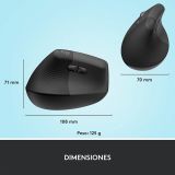 Mouse Logitech Lift Vertical Ergonómico para zurdos