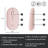 Mouse Logitech Pebble M350 Inalámbrico Rosado