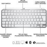 Teclado Logitech MX Keys MINI Gris pálido inalámbrico