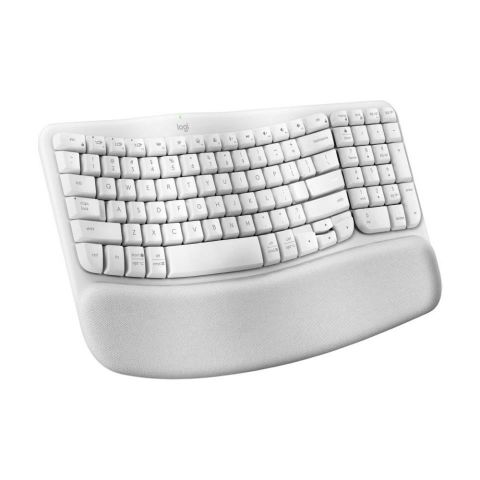 Teclado Logitech Wave Keys Inalámbrico Ergonómico Blanco