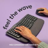 Teclado Logitech Wave Keys Inalámbrico Ergonómico Negro