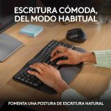 Teclado Logitech Wave Keys Inalámbrico Ergonómico Negro