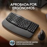 Teclado Logitech Wave Keys Inalámbrico Ergonómico Negro